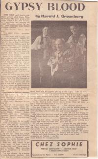 A newspaper article about Mr Stanley Novaand his band in the Majorca daily bulletin from 1969