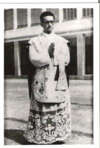 Štefan Šilhár in Turin, Cuorgne in July 1959, few days after being ordained a priest