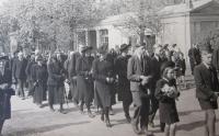 Pohřeb popravených představitelů Obrany Slezska v roce 1946 v Opavě
