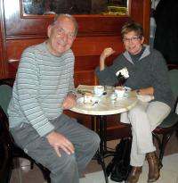 Katalin Mester with her husband Zoltán Mester in 2011 in Budapest