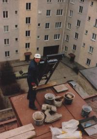 Schlaffer Ferenc munka közben Bécsben, 1994