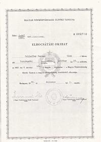 Document on losing the Hungarian citizenship, 1980
