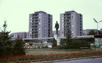 Komló, városközpont a hetvenes években 
