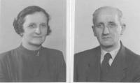 Pavel Kuneš´s parents, Marie and Jindřich (in January 1958)