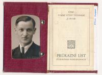 Studijní průkaz Karla Hoška