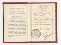 Studijní průkaz Karla Hoška