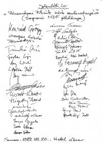 Attendance list the closing event of the Pan-European Picnic (1989. Aug 20.)