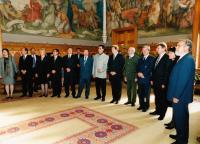 Árpád Göncz awards organizers of the Pan-European Picnic 1999 in Parliament