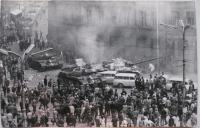 21. 8. 1968 v Liberci. Náměstí Bojovníků za mír 