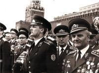 Ján Husák, a military parade in Moscow, 80s, first right