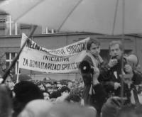 Demonstrace na Škroupově náměstí v prosinci 1988 - Václav Havel