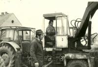 Rudolf Suchánek as a tractor driver on the State Farm Mikulov