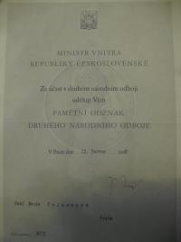 Vyznamenání matce Marii Pujmanové