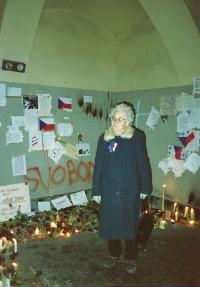 Albína Bohuslavová was mother of Olga Dolníčková. She was in Prague in November 1989.