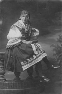 The Jiří Pergl's mother in Kyjov costume