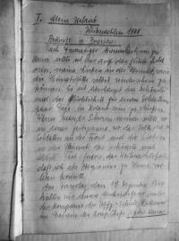 František Žebrák's notebook where he was recording his experiences from WWII while he was in POW camps