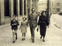 The family taking a walk in Prague Na příkopech Street