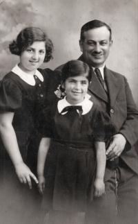 With father and sister, 1940
