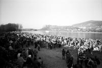 Hello Europe. Sight from the Austrian bank of Danube river to Devín castle