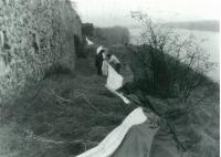 Hello Europe. Installation of the Czechoslovak tricolour on the Devín castle