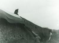 Hello Europe. Czechoslovak tricolour on the Devín castle