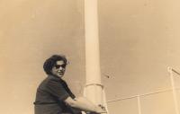 Eva Erbenová na lodi Transilvania, 1949