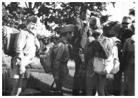 Jan Pohribný with the troop