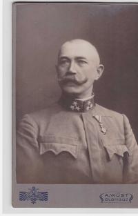Photo of grandfather of witness -  MUDr. F. Reinl as soldier of austria-hungary army