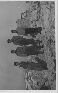 Kapfenberg Austria, with forced labour friends 1943, J. Hruška, I. Vávra, M. Hanák, Holub