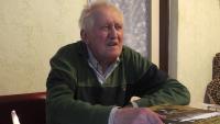 pamětník Josef Hamrozi při natáčení vzpomínek 15. 5. 2014