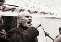 Tibor Pákh makes a speech, 1988. March 15, Bem-statue