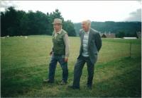 Jan with the agronomer of the co-operative farm in the fields, 1999