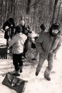 Závěr "Symposia" , Bob Obdržálek uprostřed, poblíž Zlína, 1980
