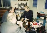 With Radim Hladík and Mr Janoušek, Portál Bookshop Uherské Hradiště, 2004