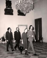 Petr Konvalinka´s wedding, walking with his mother, Brno Town Hall, 1976