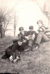 With friends at the Morava river, 1968