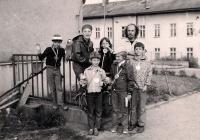 Young alter boys from Otrokovice on a trip as "Young firefighters", Staré Město, 1981