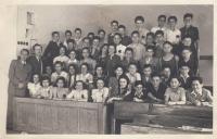 Secondary school class, spring 1942, Brod second from right in the second row up