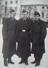 In Czechoslovak army, Ervin Šolc in the middle