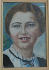 Portrét M. Bauerové od jejího manžela