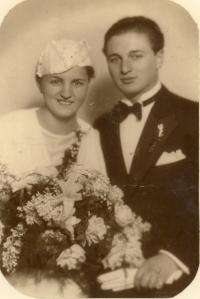 Mother and Father wedding photo, hotel Esplanade, Prague 1 1934