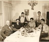 First dinner in US with Eisner family (our sponsors), 1949,1st day in the USA: in the home of the Eisner family, Kew Gardens, New York