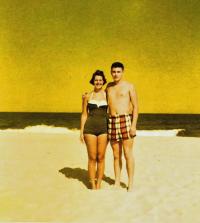 Charlie and girlfriend Sue Holsten, New Jersey Atlantic shore, 1954