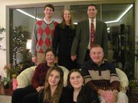 Our family at Christmas, front row (left to right)-Caroline, Sarah; middle-Sue, Charlie; back-Sam, Bobbi, David, Annapolis, Maryland, USA, 2013