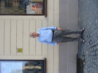 Kornel Morawiecki outside Solidarność Walcząca's office in Wrocław