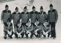Pavel Ploc, team photo before the World Championship of 1983 in Harrachov