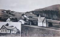 Hraničky (Gränzdorf), St Joseph chapel in the front, Josef Nitsch's house on the left, Cöh's family house in the centre, gamekeeper's lodge in the back on the right