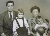 Elvíra Rábková with her husband and children