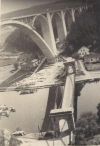 Výstavba Orlické přehrady na Vltavě, 1941