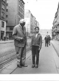 Son Vojtěch Šedivec with general Ludvík Svoboda, 1965